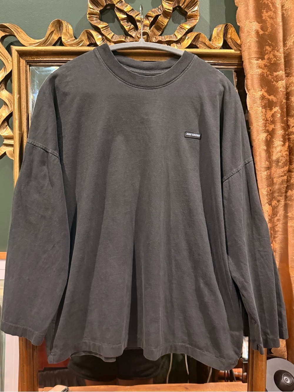 Joah Brown ✨Custom Dyed✨ Logo Patch Panel Long Sleeve Tee - Picture 4 of 7